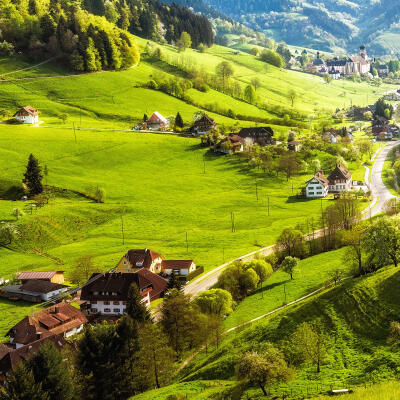 Deutschland, Schwarzwald. Farbiger Reisehintergrund.